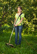 Girl works r in garden