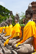 Aligned statues of Buddha