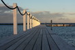 Timber boardwalk over coastal pool