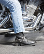 Motorcycle and owner's leg - ready for a ride