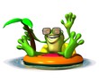 Froggy auf der Badeinsel