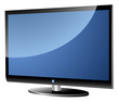 Wide screen modern TV set isolated on white.