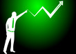 homme graphique sur fond vert
