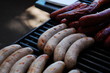 sausages on the grill