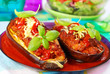 aubergine stuffed with meat in tomato sauce