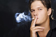 Man smoking a cigarette