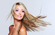 Beautiful woman with long straight hair