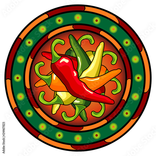 Mexican hot chili peppers logo