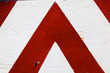 red white painted metal