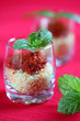 Mini verrine semoule tomate et menthe