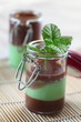 Verrines chocolat pistache et menthe