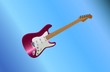 red guitar lying