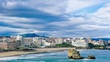 Vue dégagée sur la grande plage