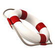 Illustration: Life belt red white closeup Life belt red white closeup