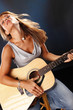 Guitar player performing the blues