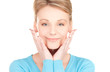 woman showing hands with polished nails