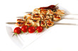roast shish kebab on white roast shish kebab on white