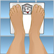 Persons Feet on Weighing Scale Persons Feet on Weighing Scale