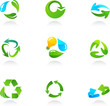 Glossy recycling icons Glossy recycling icons