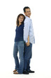 happy man and woman couple in love isolated