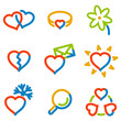 Love icons, color contour series