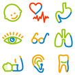 Medicine icons set 2, colour contour series Medicine icons set 2, colour contour series