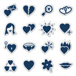 Love web icons, navy sticker series