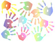 Vektor: Bunte transparente Handabdrücke Bunte transparente Handabdrücke