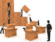 Foto: Business people piling up boxes Business people piling up boxes