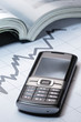 Mobile phone on business background