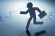Abstract businessman running