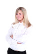 Young beautiful smiling buisinesswoman with arms folded