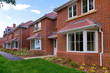 Row of empty new houses
