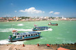 Tree ferryboats in  India where two oceans come together