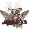 Motorcycle Background with Wings Motorcycle Background with Wings