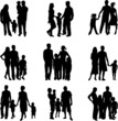 Silhouette of parents and children Silhouette of parents and children