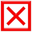 3d rejected or rated X sign