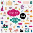 Vector Illustration:cute elements sticker collection