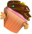 Cupcake et panneau blanc