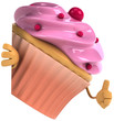 Cupcake et panneau blanc