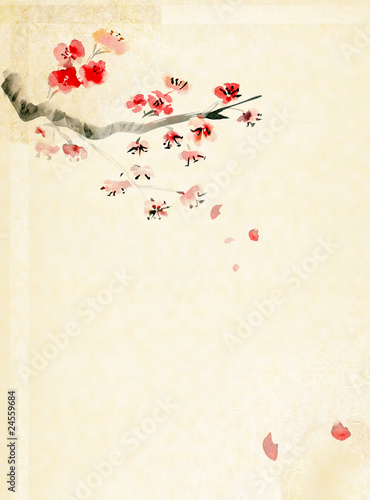 Illustration: Background with Plum blossom Background with Plum blossom