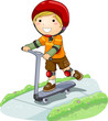 Boy On Scooter In The Park