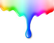 arcoiris liquido y gota azul