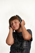 BOY IN HEADPHONES .