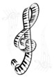 Illustration of a piano and stave