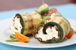 Zucchini rolls with pepper crusted bacon and cheese Zucchini rolls with pepper crusted bacon and cheese