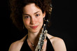 Beautiful clarinetist women