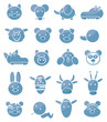 Set of icons, cute animals