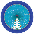 christmas tree blue medallion