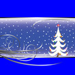 christmas tree card on blue background christmas tree card on blue background